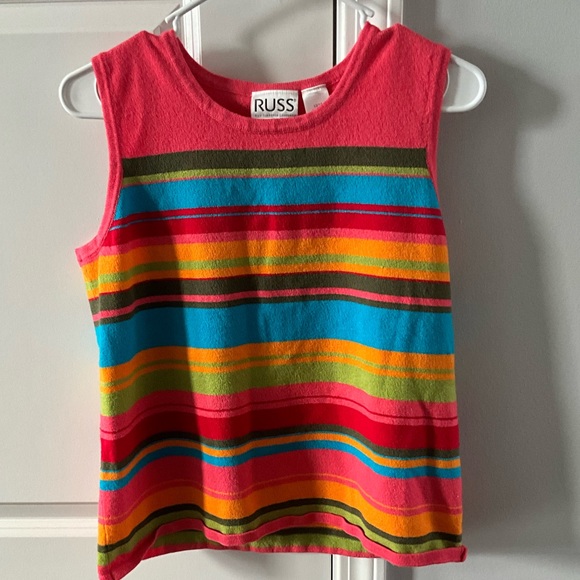 VIBRANT STRIPED KNIT TANK- RUSS by Liz Claiborne - Picture 5 of 5